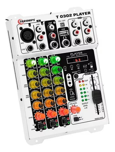 Mesa De Som Taramps T0302 Player 3 Canais 2 Saídas 12v Rgb Mesa De Som Taramps T0302 Player 3 Canais 2 Saídas 12v Rgb